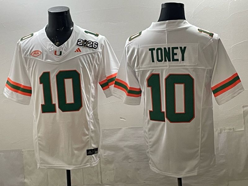 Men 2026 Miami Hurricanes #10 Toney White 3th generations Nike Limited NCAA Jersey 017